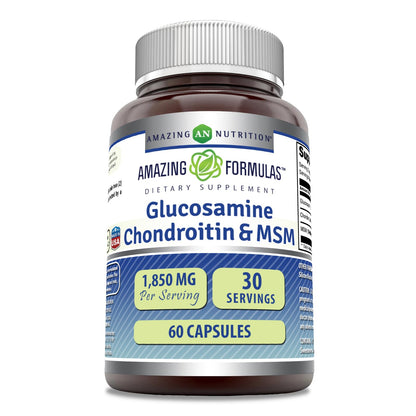 Amazing Formulas Glucosamine Chondroitin MSM 1850 mg - Non-GMO, Gluten Free - Made in USA