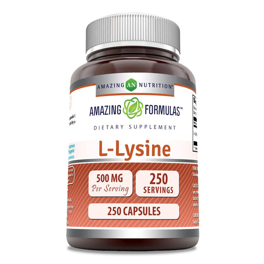Amazing Formulas L-Lysine 500 mg | Non-GMO, Gluten-Free | Made in USA