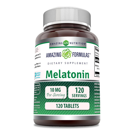 Amazing Formulas Melatonin 10 mg Supplement – 120 Count, Non-GMO, Gluten-Free, Made in USA