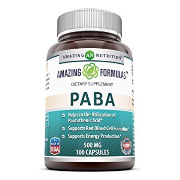 Amazing Formulas PABA 500 Mg Supplement – 100 Capsules, Non-GMO, Gluten-Free, Made in USA