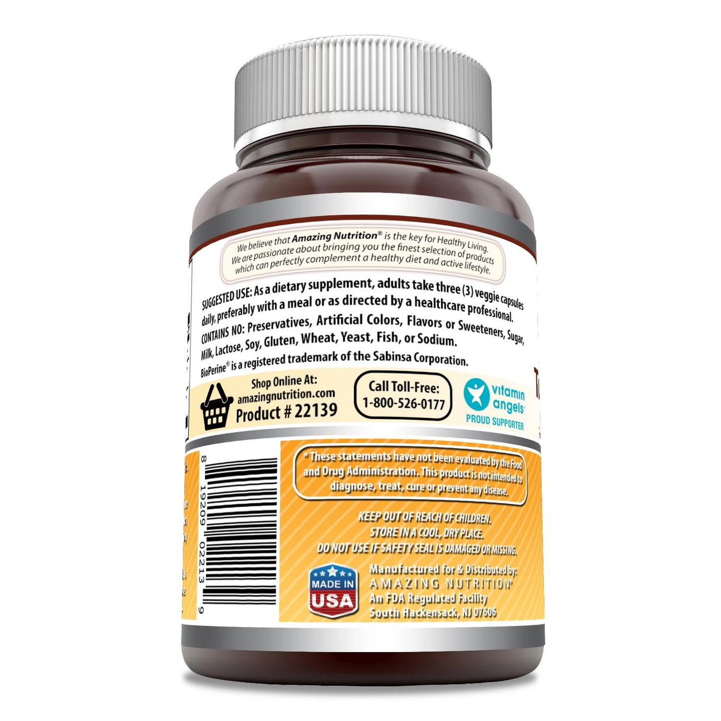 Amazing Formulas Turmeric Curcumin with Bioperine 2250 mg | 90 Veggie Capsules