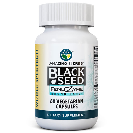 Amazing Herbs Black Seed Bronc-Care – Immune Support Capsules, Vegan, Gluten-Free, Non-GMO (60 Count)