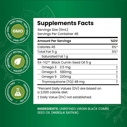 Amazing Herbs Premium Black Seed Oil – Gluten Free, Non-GMO, Cold Pressed Nigella Sativa – 16 Fl Oz (Pack of 2)