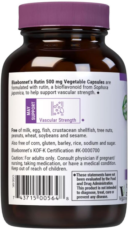 Bluebonnet Rutin 500mg – Antioxidant Bioflavonoid for Vascular Health (Vegan)