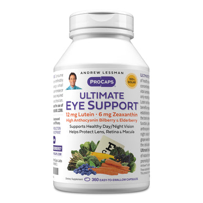 ANDREW LESSMAN Ultimate Eye Support 360 Softgels – Lutein 12mg, Zeaxanthin 6mg