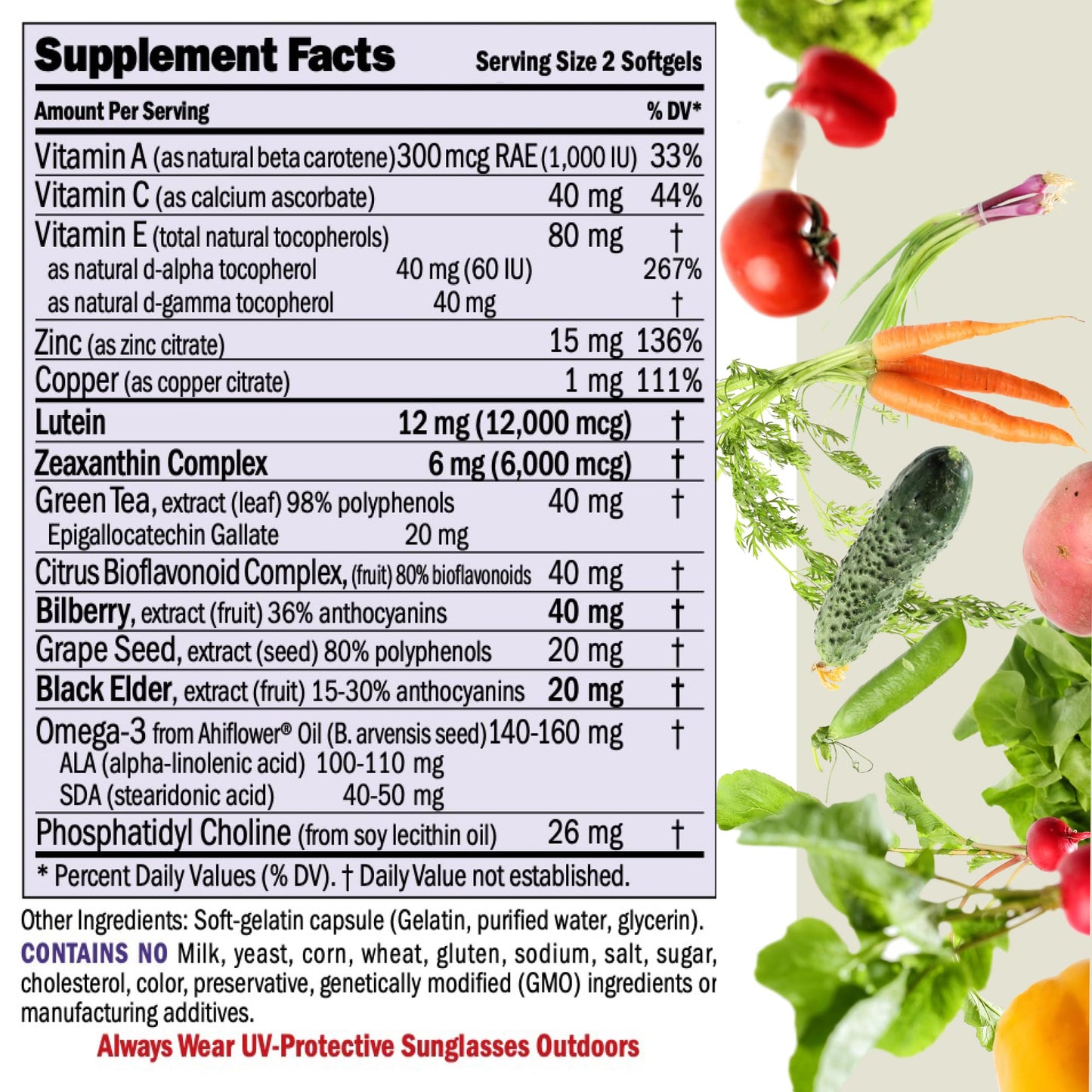 ANDREW LESSMAN Ultimate Eye Support 360 Softgels – Lutein 12mg, Zeaxanthin 6mg