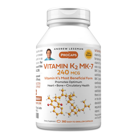 ANDREW LESSMAN Vitamin K2 MK7 240 mcg – 360 Softgels | Bone & Heart Health Support