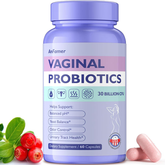 AnFamer Vaginal Probiotics for Women – 30B CFU, 60 Capsules