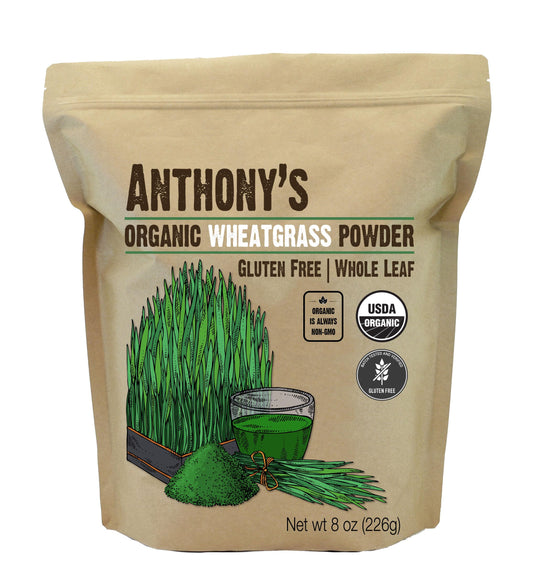 Anthony's Organic Wheatgrass Powder - 8 oz, USA Grown | Gluten Free, Non-GMO