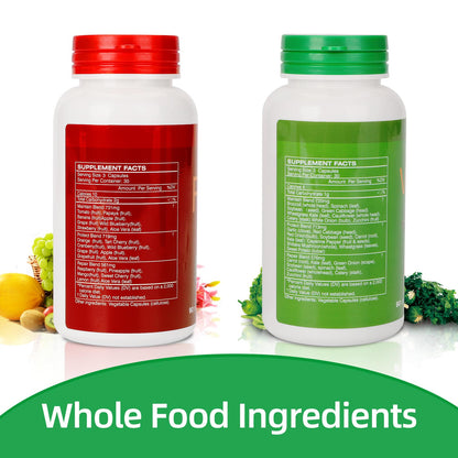 Fruit & Veggies Supplement – 2 Bottles (180 Vegetarian Capsules) | Balance of Natural