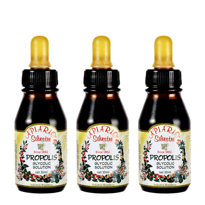 Official Distributor - Apiario Silvestre Brazilian Green Propolis Liquid Glycolic Extract (3 Bottles) Non Alcoholic, Wax Free, Sugar Free