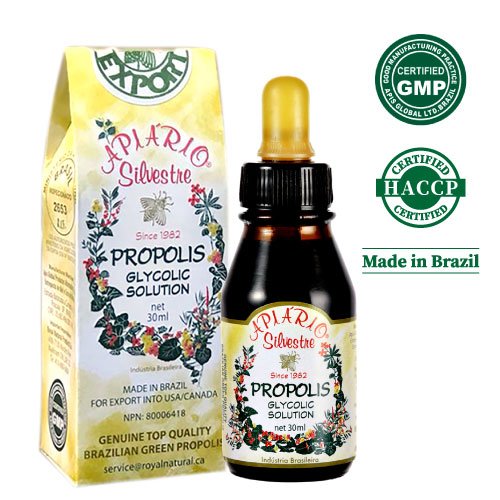 Official Distributor - Apiario Silvestre Brazilian Green Propolis Liquid Glycolic Extract (3 Bottles) Non Alcoholic, Wax Free, Sugar Free