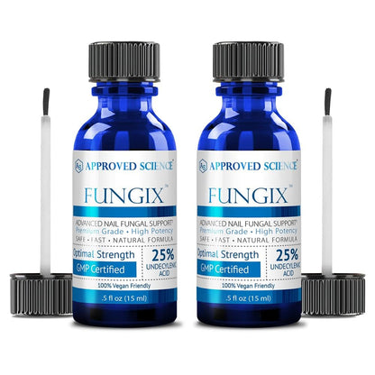 Approved Science Fungix 25% Undecylenic Acid – Extra Strength Nail Fungus Treatment with Tea Tree Oil | Pack of 2