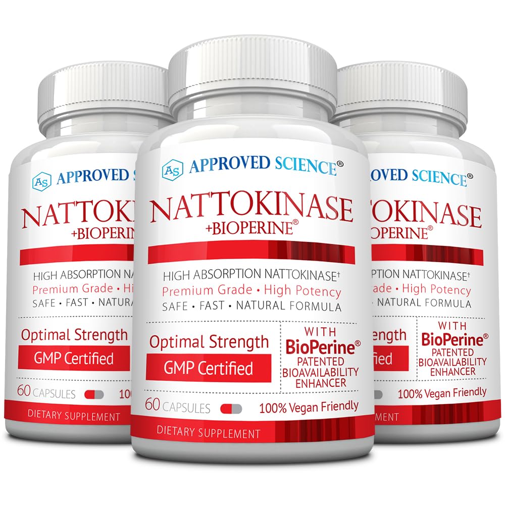 Approved Science Nattokinase 4000 FU - 180 Vegan Capsules + BioPerine