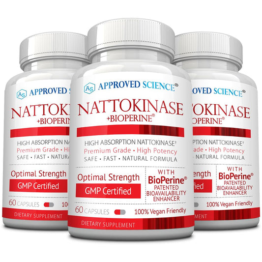 Approved Science Nattokinase 4000 FU - 180 Vegan Capsules + BioPerine