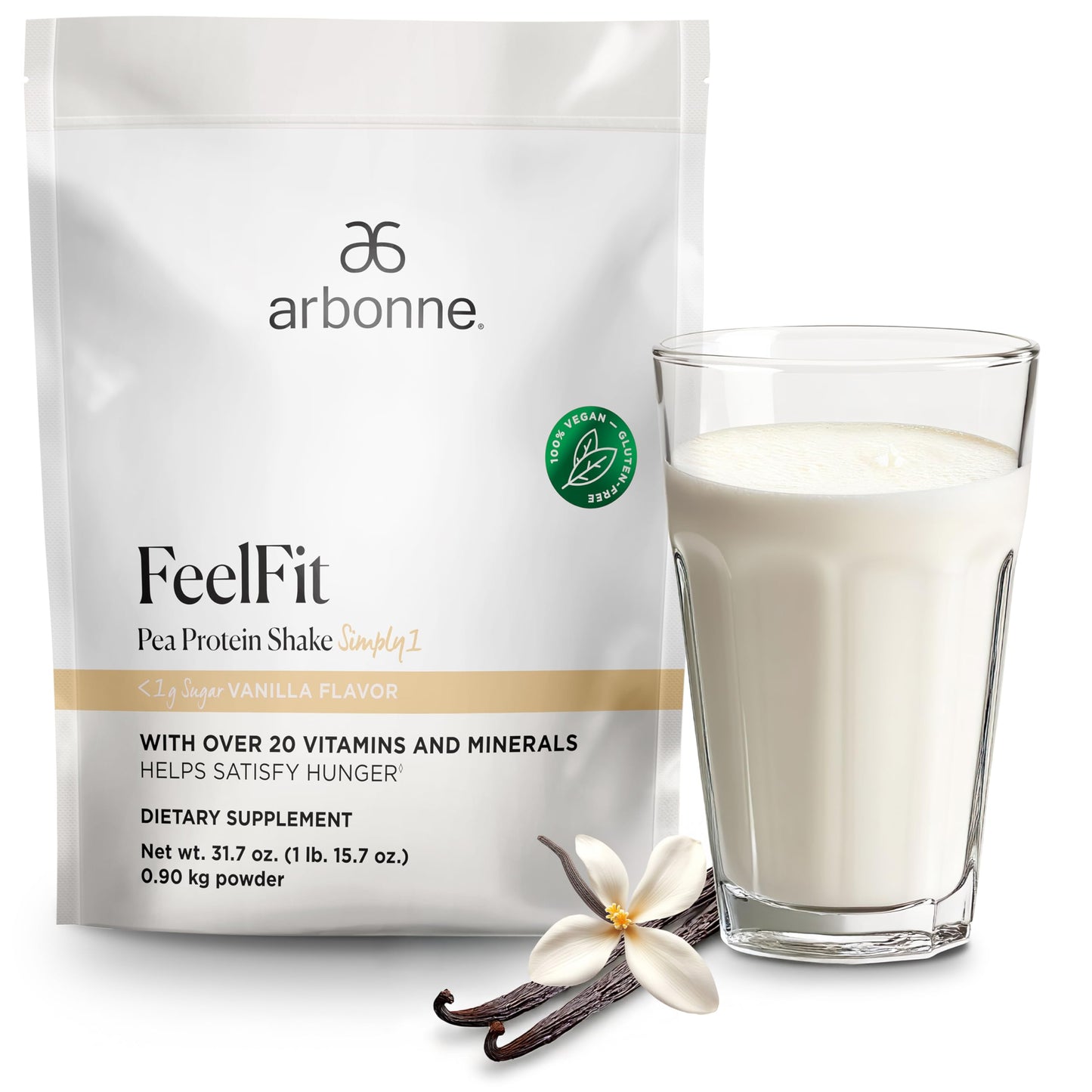 Arbonne Feelfit Pea Protein Shake Vanilla – Vegan Protein for Energy