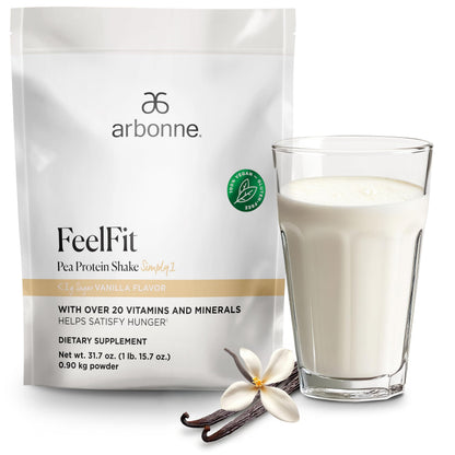 Arbonne Feelfit Pea Protein Shake Vanilla – Vegan Protein for Energy