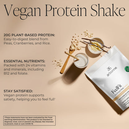 Arbonne Feelfit Pea Protein Shake Vanilla – Vegan Protein for Energy