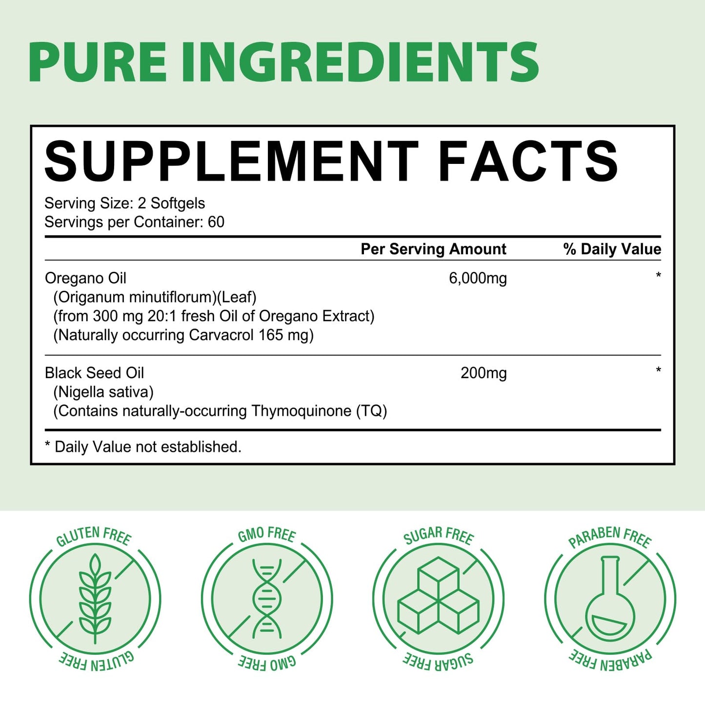 Arkture Oregano Oil Capsules | 6000mg Oil of Oregano with Black Seed Oil 200mg, 240 Softgels, Non-GMO, Gluten Free