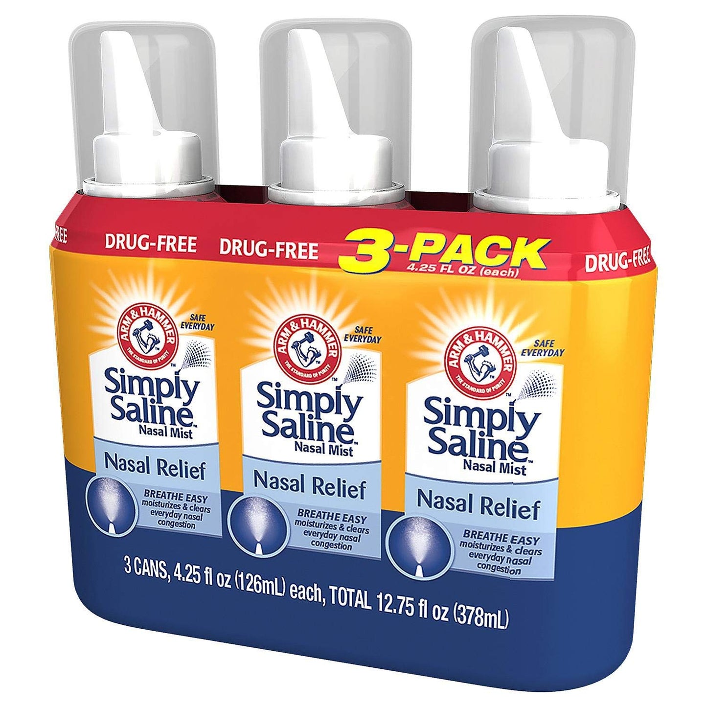 Arm & Hammer Simply Saline Nasal Mist Original — Giant 3-Pack (4.25 oz each)