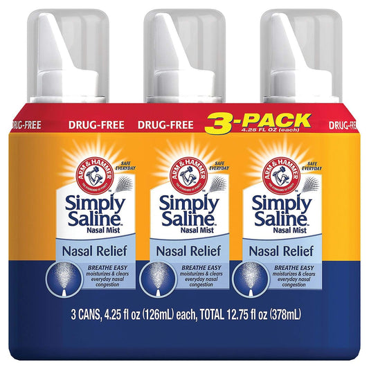 Arm & Hammer Simply Saline Nasal Mist Original — Giant 3-Pack (4.25 oz each)