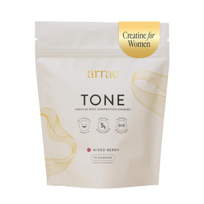 Arrae Tone Gummies – Creatine Monohydrate 5g for Women | Lean Muscle, Recovery & Strength | Mixed Berry, 90 Count
