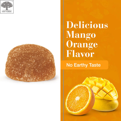 New Nordic Turmeric Curcumin Gummies – Mango Orange, Sugar Free, 300 mg Daily, 60 Count