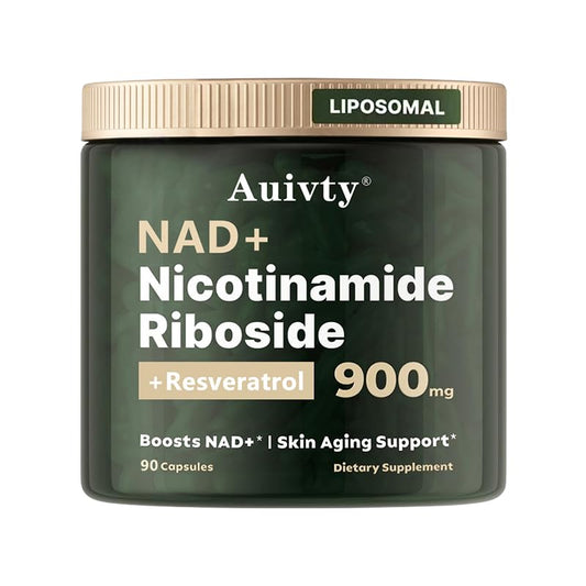 Auivty NAD+ Nicotinamide Riboside with Resveratrol – Liposomal, 900mg, 90 Capsules