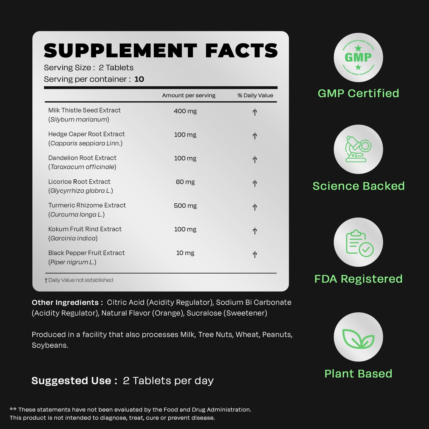 Auric Herbal Liver Support Supplement | Milk Thistle, Turmeric & Ginger | 180 Plant-Based Detox Tablets