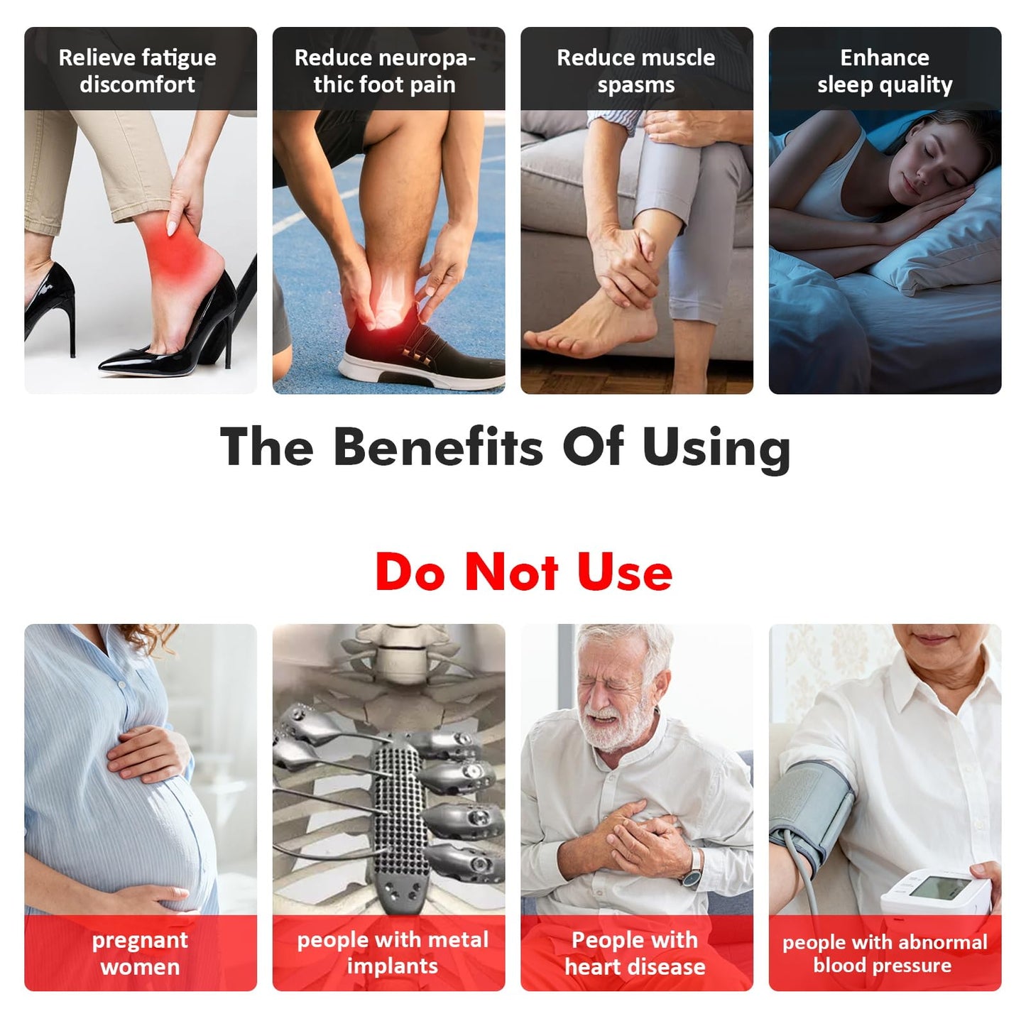 Auxoliev EMS Foot Massager for Neuropathy — 25 Modes, 99 Intensities, 4 TENS Pads, FSA Eligible