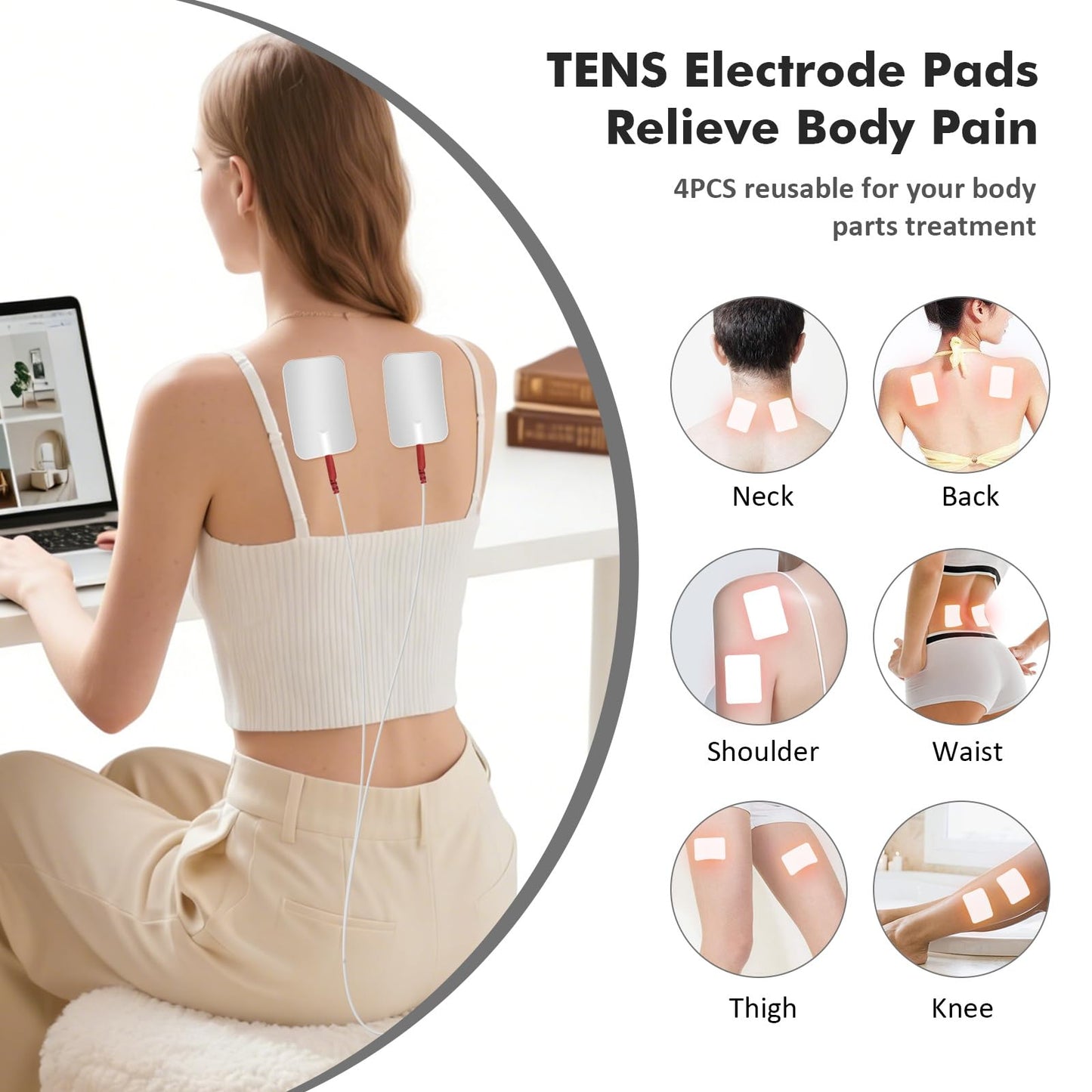 Auxoliev EMS Foot Massager for Neuropathy — 25 Modes, 99 Intensities, 4 TENS Pads, FSA Eligible