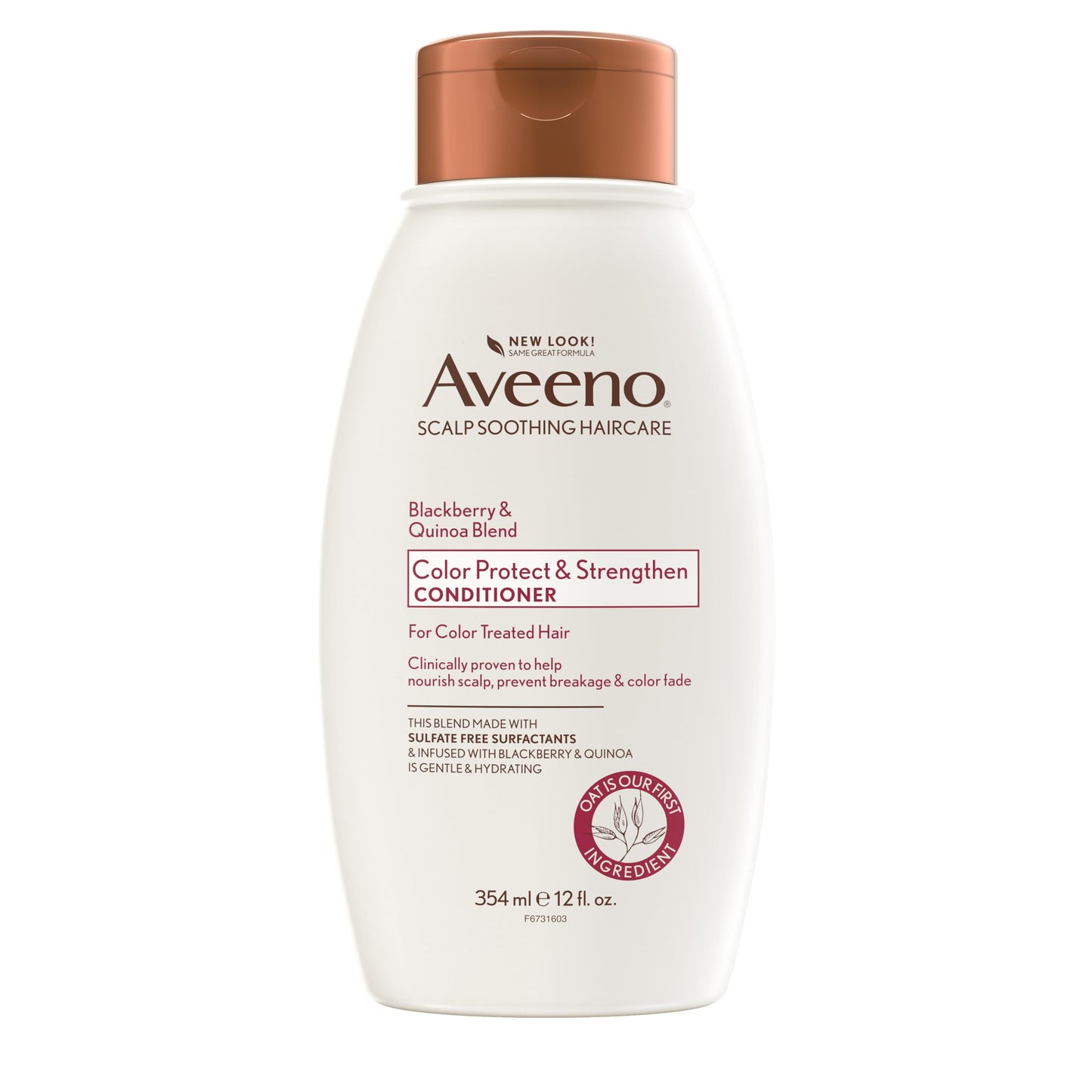 Aveeno Blackberry & Quinoa Strengthening Conditioner for Color-Treated Hair – Moisturizing, Color Protection, 12 oz
