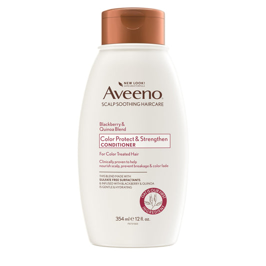 Aveeno Blackberry & Quinoa Strengthening Conditioner for Color-Treated Hair – Moisturizing, Color Protection, 12 oz
