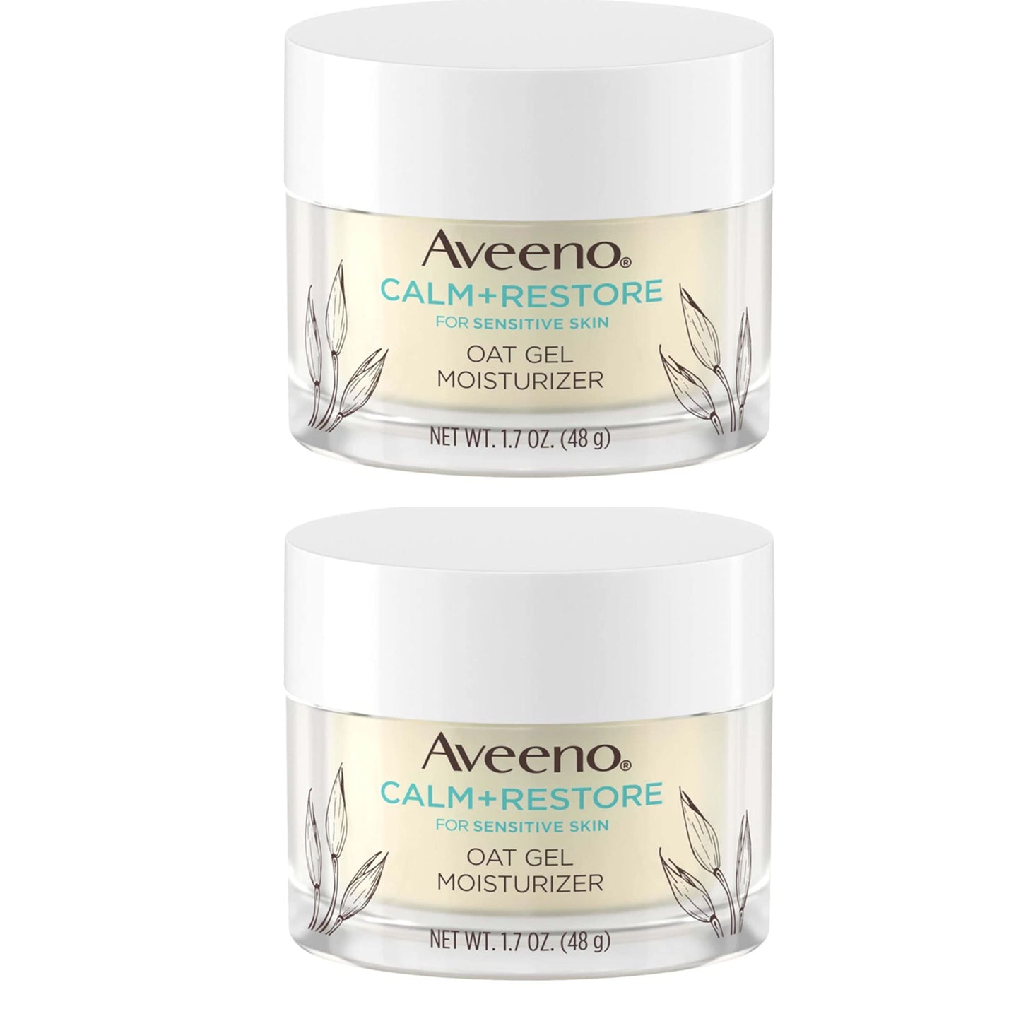 Aveeno Calm + Restore Oat Gel Facial Moisturizer 2-Pack – Gentle Hydration for Sensitive Skin