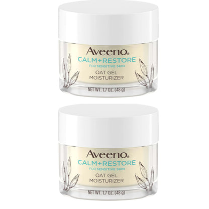 Aveeno Calm + Restore Oat Gel Facial Moisturizer 2-Pack – Gentle Hydration for Sensitive Skin
