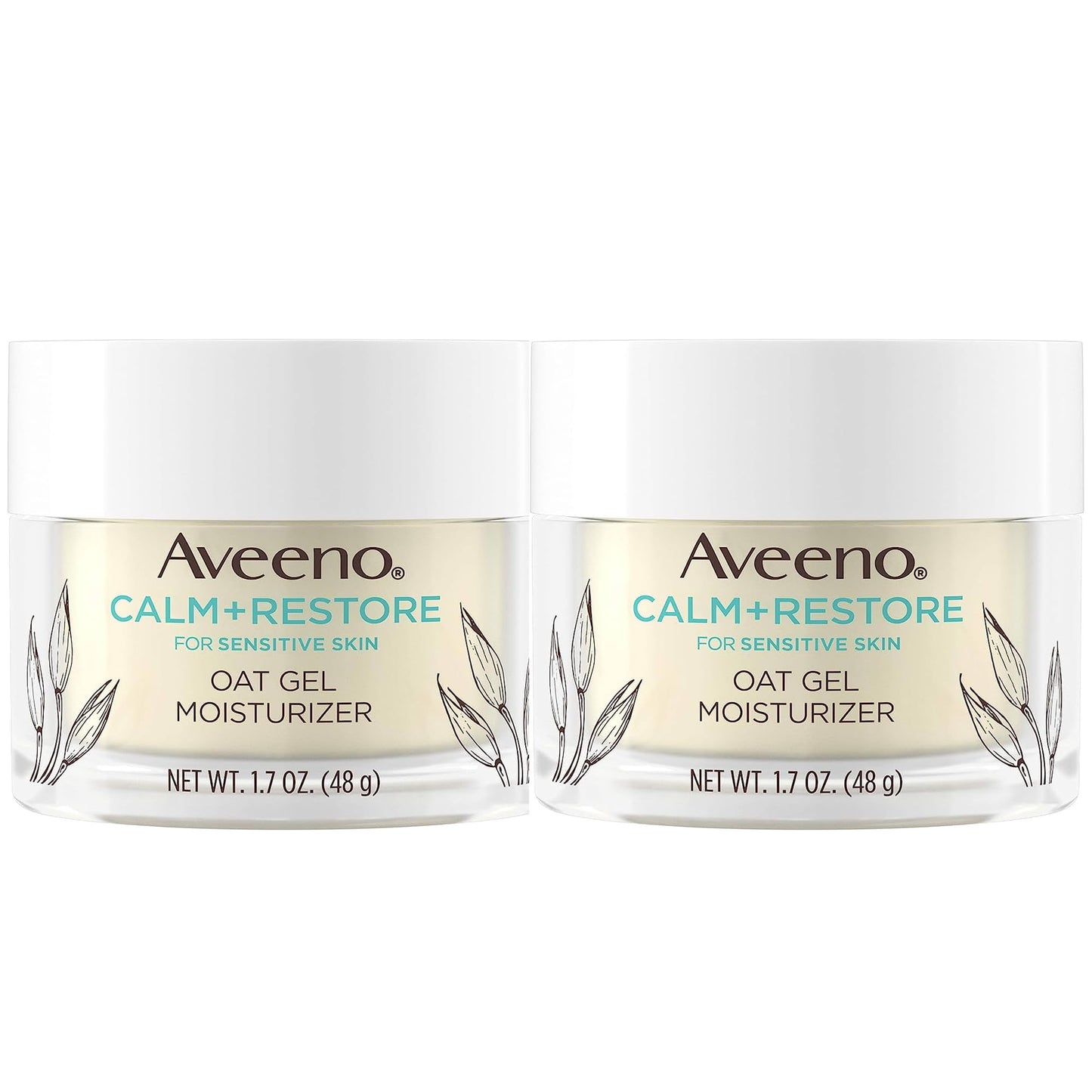 Aveeno Calm + Restore Oat Gel Facial Moisturizer 2-Pack – Gentle Hydration for Sensitive Skin