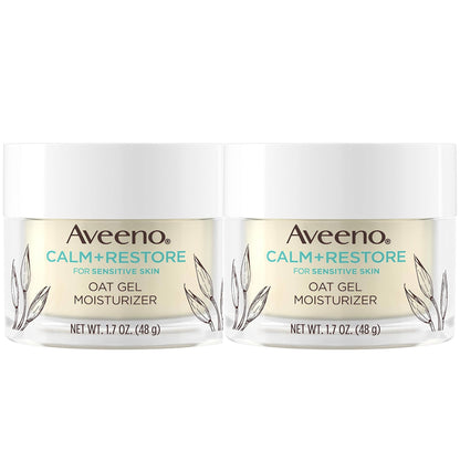 Aveeno Calm + Restore Oat Gel Facial Moisturizer 2-Pack – Gentle Hydration for Sensitive Skin