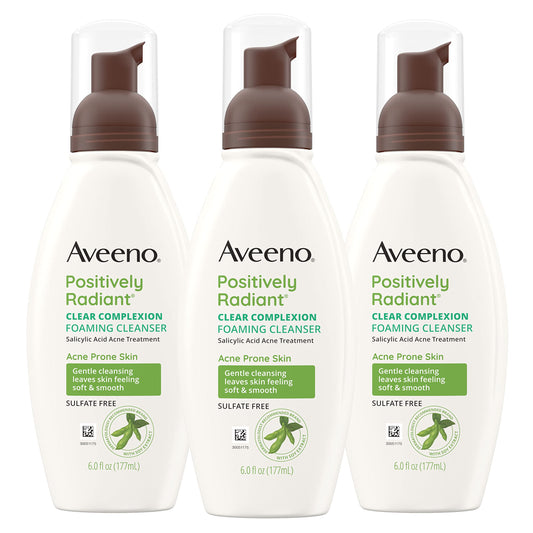 Aveeno Clear Complexion Foaming Cleanser with Salicylic Acid — 3-Pack, Oil-Free