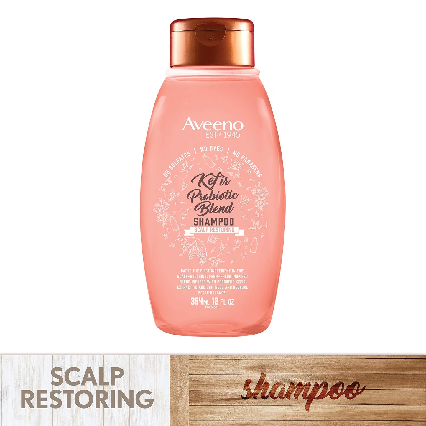 Aveeno Kefir Probiotic Blend Shampoo - Balanced Scalp & Moisturized Hair | 12 oz