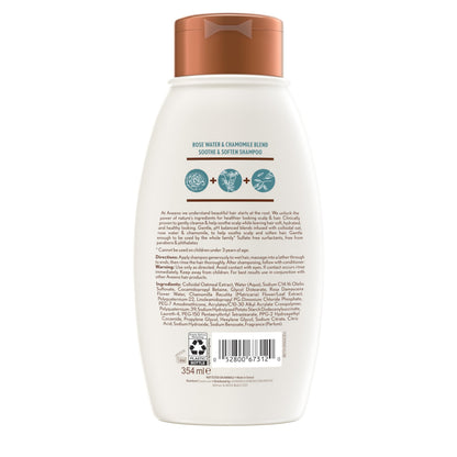 Aveeno Rose Water & Chamomile Shampoo for Dry Hair – Hydrating & Gentle