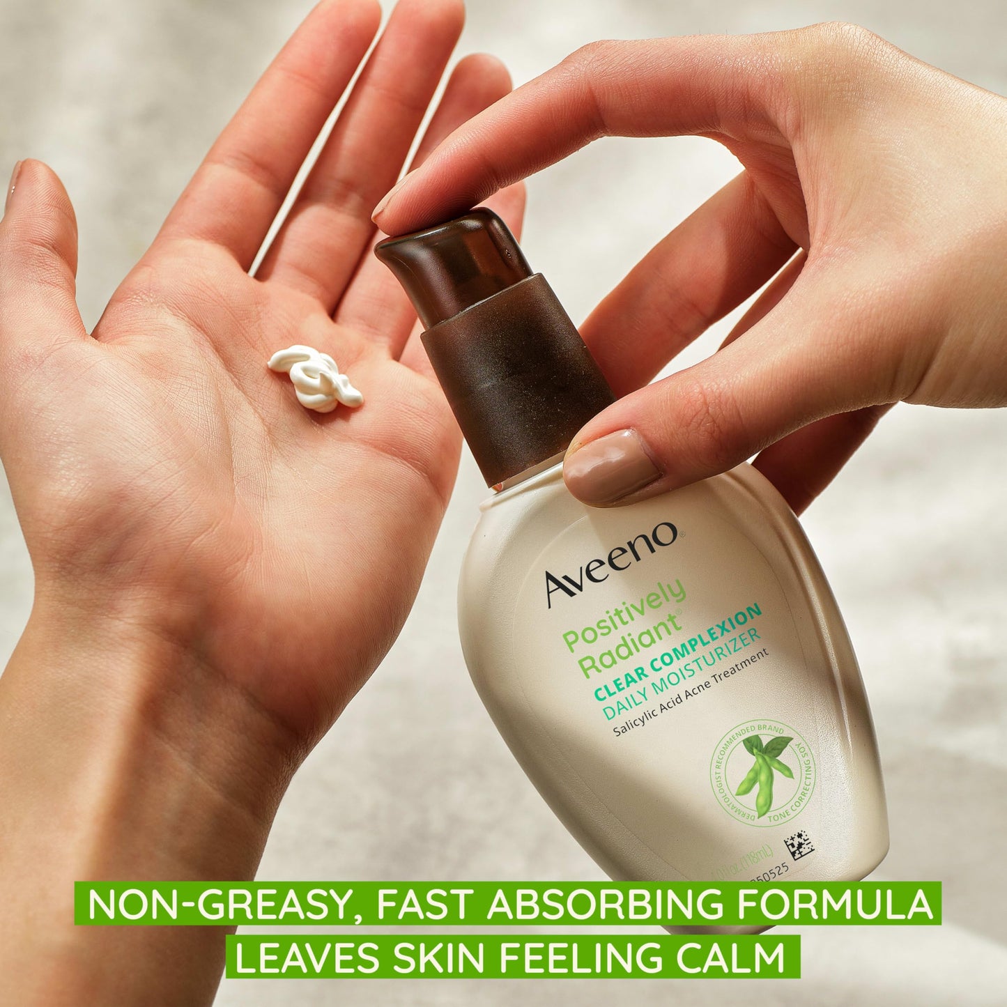 Aveeno Positively Radiant Clear Complexion Face Moisturizer – Soy Complex, 0.5% Salicylic Acid, Oil-Free, 4 oz