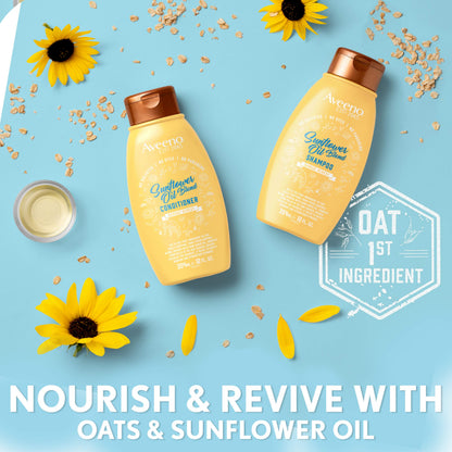 Aveeno Sunflower Oil Blend Conditioner – For Dry, Damaged Hair | Sulfate/Dye/Paraben Free