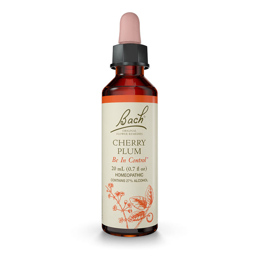 Bach Cherry Plum Original Flower Remedy – Be in Control, 20mL Dropper, Vegan
