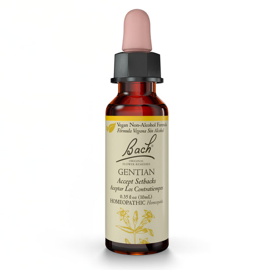 Bach Gentian (Non-Alcohol Formula) - Accept Setbacks | Emotional Balance | Vegan, Gluten Free, Sugar Free - 10mL Dropper