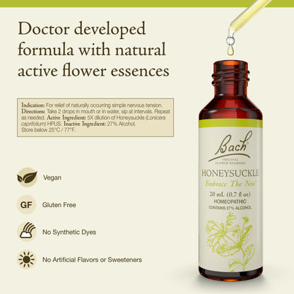 Bach Honeysuckle – Embrace The Now | Flower Remedy for Emotional Balance, 20mL