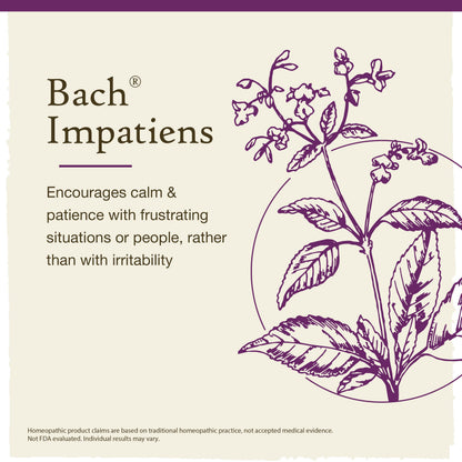 Bach Impatiens Have Patience – Original Flower Remedies (20mL Dropper) | Vegan, Gluten Free, Sugar Free