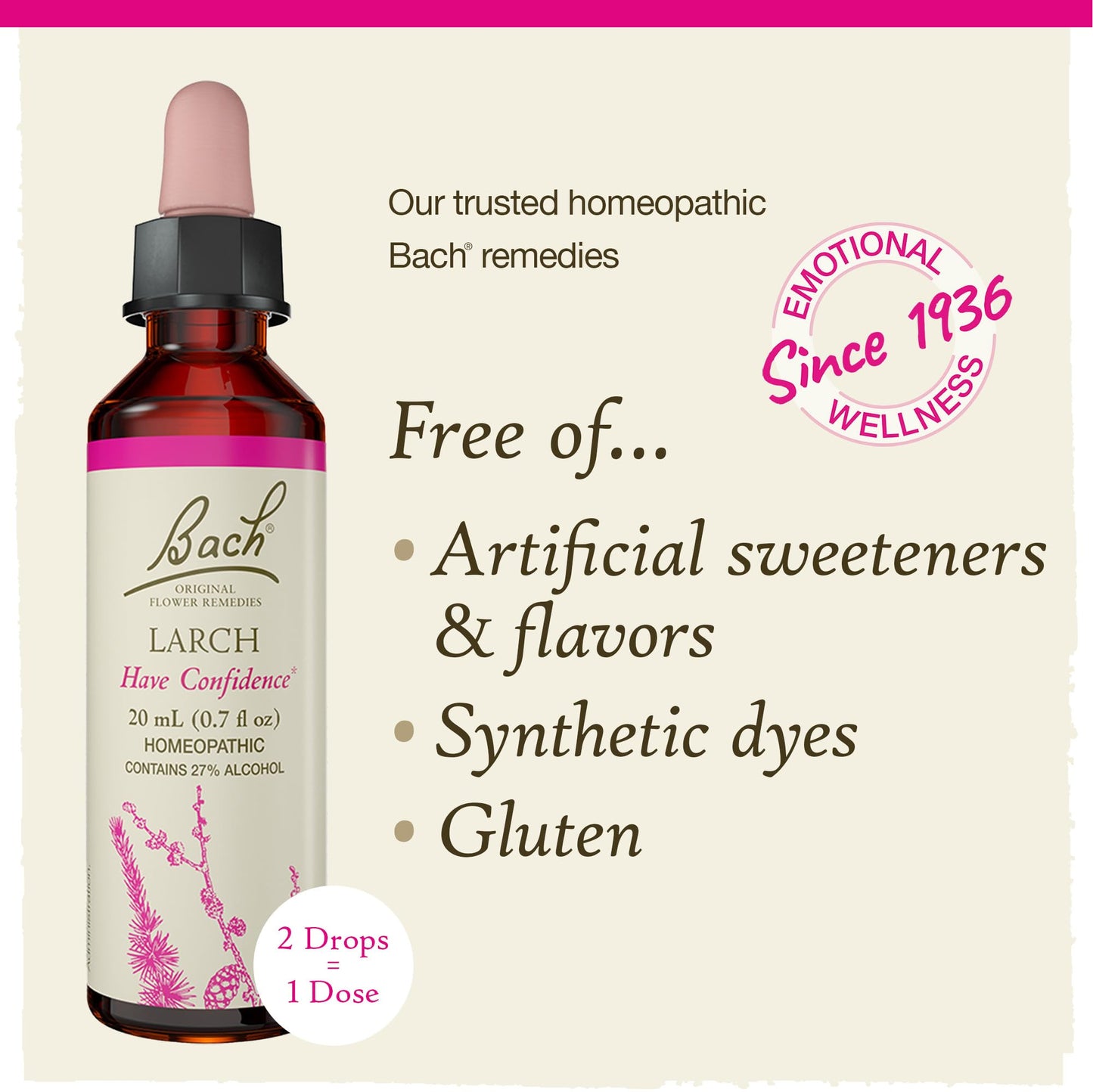 Bach Larch Original Flower Remedies - Have Confidence (20mL Dropper)