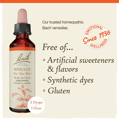 Bach Mimulus - Face Your Fears - 20mL Dropper | Original Flower Remedies