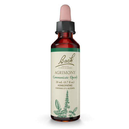 Bach Agrimony Original Flower Remedies - Communicate Openly, 20mL Dropper, Vegan