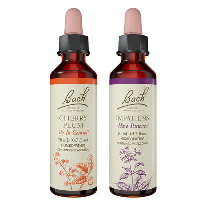Bach Original Flower Remedies 2-Pack – Have Patience (Impatiens & Cherry Plum), 20mL Dropper, Vegan
